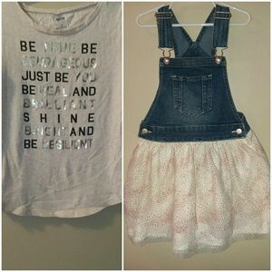 Size 6-6X Jordache Overall Dress w Old Navy Shirt